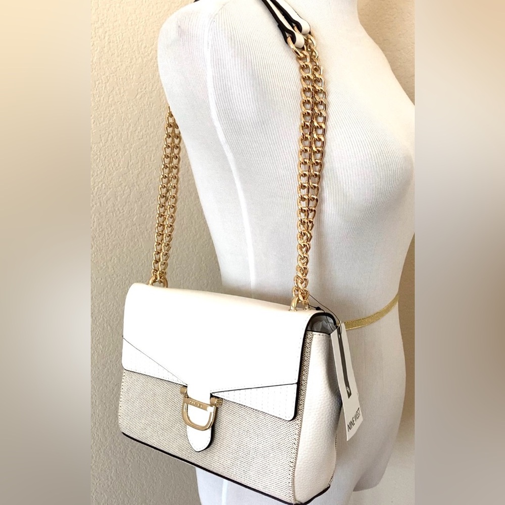 Nine West bag two tone white cream elegant bag cross body or shoulder bag